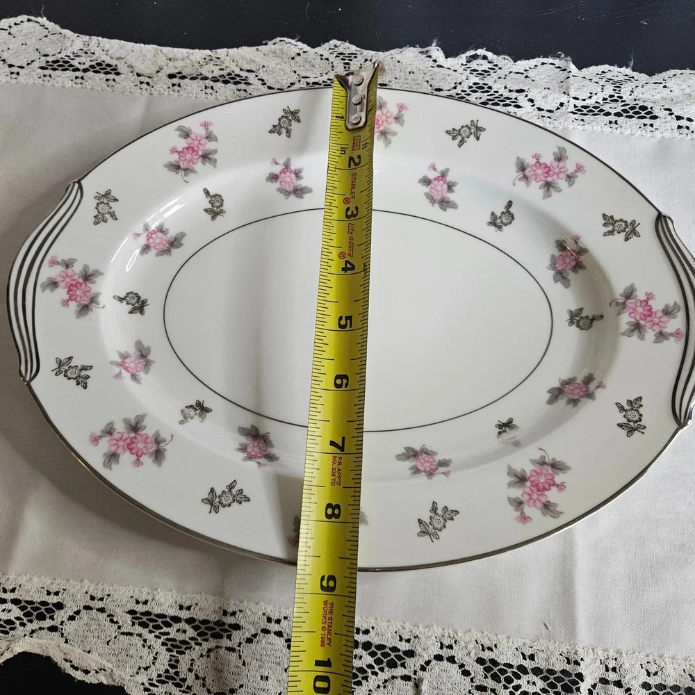 Noritake China Anita Pattern 5309 Oval Serving Platter 12